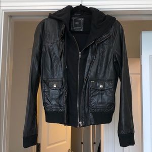 Obey Leather Hoodie Jacket